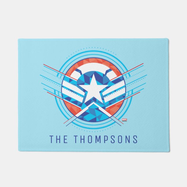 Avengers | Captain America Geometric Lined Shield Doormat (Front)