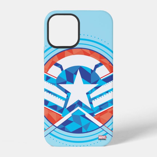 Avengers | Captain America Geometric Lined Shield iPhone Case (Back)