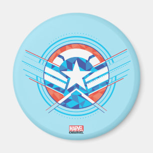 Avengers Captain America Geometric Lined Shield Magnet