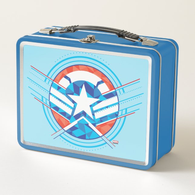 Avengers | Captain America Geometric Lined Shield Metal Lunch Box (Front)