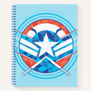 Avengers Captain America Geometric Lined Shield Notebook
