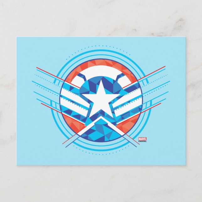 Avengers | Captain America Geometric Lined Shield Postcard (Front)