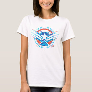 Avengers Captain America Geometric Lined Shield T-Shirt