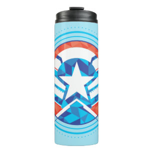 Avengers   Captain America Geometric Lined Shield Thermal Tumbler