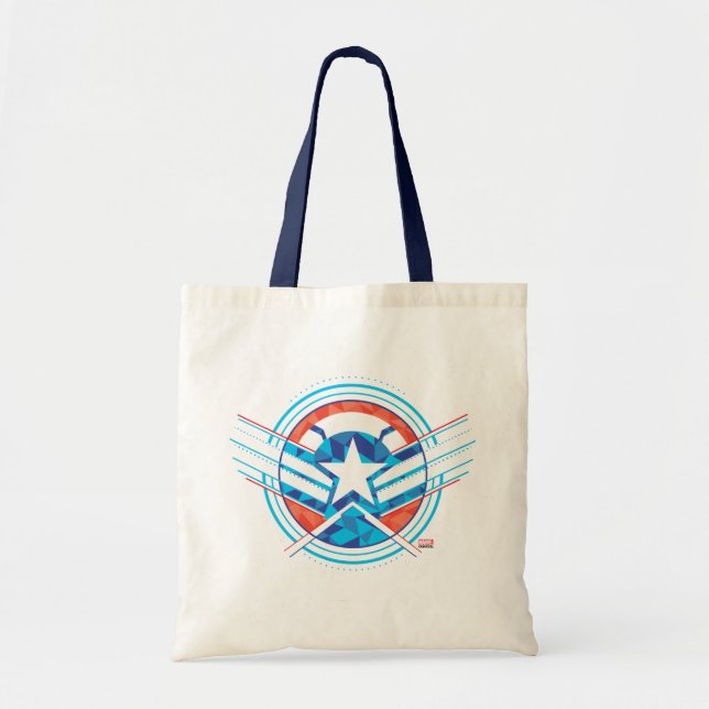 Avengers | Captain America Geometric Lined Shield Tote Bag (Front)