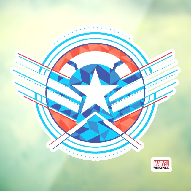 Avengers | Captain America Geometric Lined Shield Window Cling (Sheet 3)