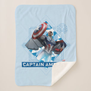 Avengers Captain America Sam Wilson Diamond Art Sherpa Blanket