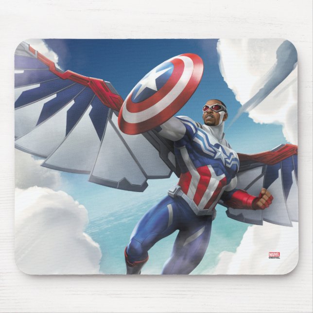 Avengers | Captain America Sam Wilson Flying Mouse Pad (Front)