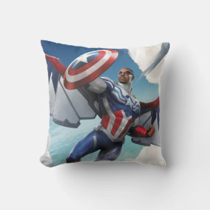 Avengers Captain America Sam Wilson Flying Throw Pillow