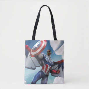 Avengers Captain America Sam Wilson Flying Tote Bag