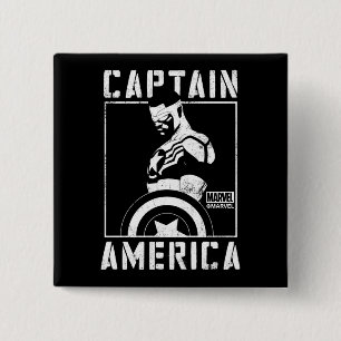 Avengers   Captain America Sam Wilson Stencil Art 2 Inch Square Button