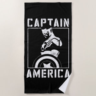 Avengers Captain America Sam Wilson Stencil Art Beach Towel