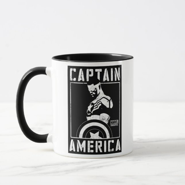 Avengers | Captain America Sam Wilson Stencil Art Mug (Left)