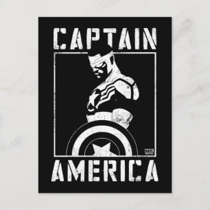Avengers Captain America Sam Wilson Stencil Art Postcard
