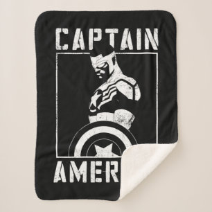 Avengers Captain America Sam Wilson Stencil Art Sherpa Blanket