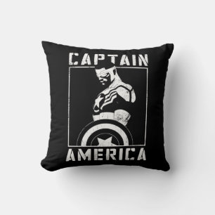 Avengers Captain America Sam Wilson Stencil Art Throw Pillow