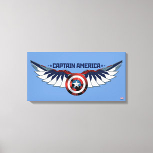 Avengers Captain America Shield With Wings Canvas Print