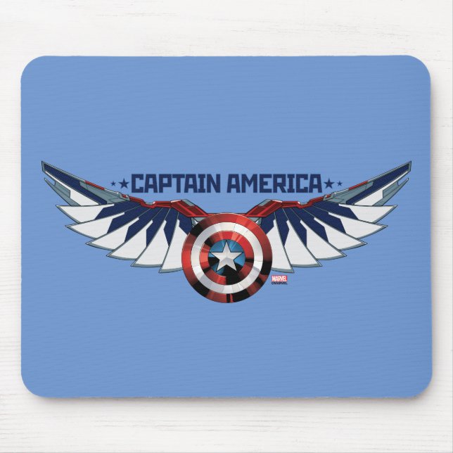 Avengers | Captain America Shield With Wings Mouse Pad (Front)