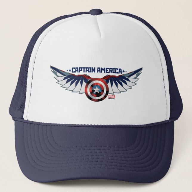 Avengers | Captain America Shield With Wings Trucker Hat (Front)