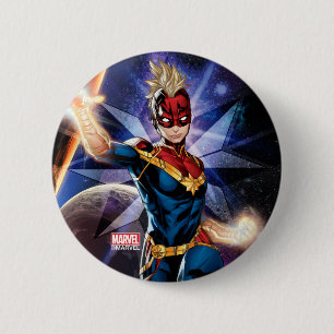 Avengers   Captain Marel Flying Through Space 2 Inch Round Button
