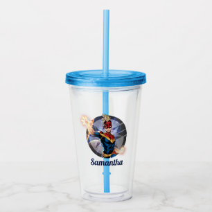Avengers Captain Marel Flying Through Space Acrylic Tumbler