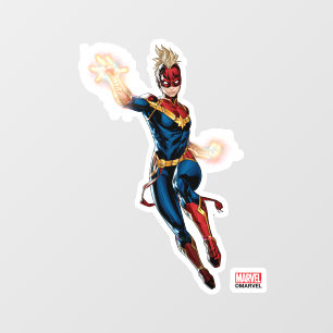 Avengers Captain Marel Flying Through Space Window Cling