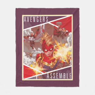 Avengers   Captain Marvel & Avengers Assembled Fleece Blanket