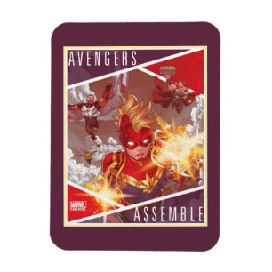 Avengers Captain Marvel & Avengers Assembled Magnet