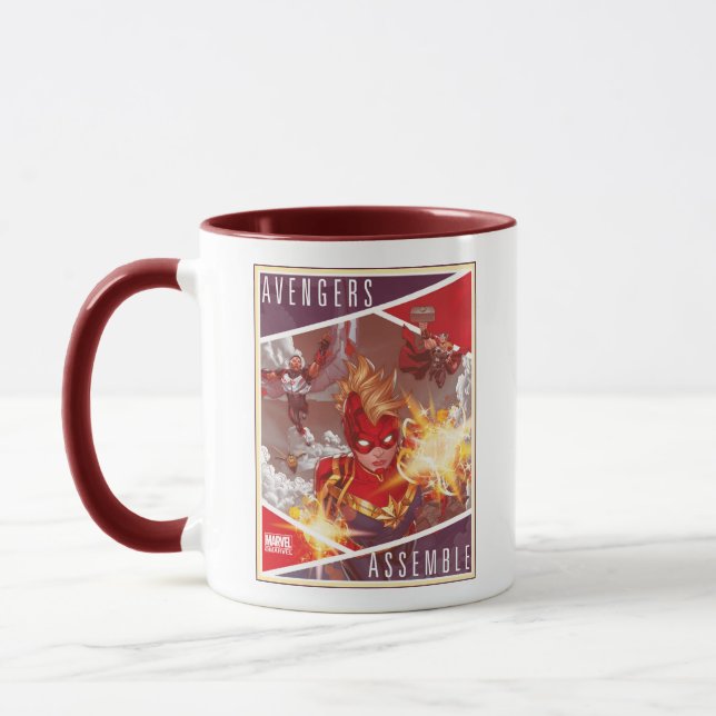 Avengers | Captain Marvel & Avengers Assembled Mug (Left)