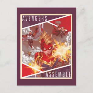 Avengers   Captain Marvel & Avengers Assembled Postcard