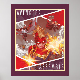 Avengers Captain Marvel & Avengers Assembled Poster