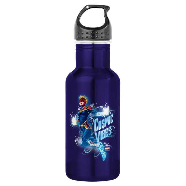 Avengers | Captain Marvel Blue Cosmic Vibes 532 Ml Water Bottle (Front)
