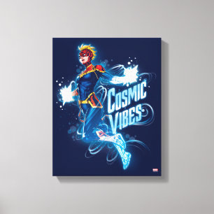 Avengers   Captain Marvel Blue Cosmic Vibes Canvas Print