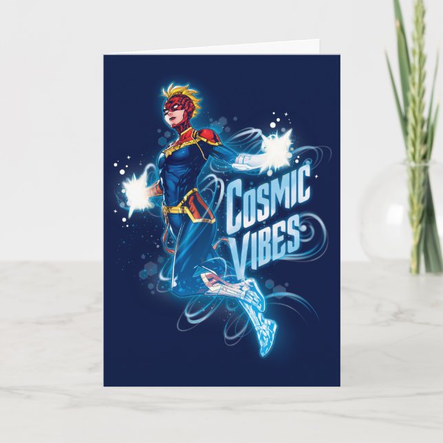 Avengers | Captain Marvel Blue Cosmic Vibes Card (Front)