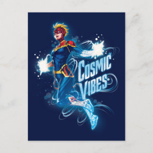 Avengers   Captain Marvel Blue Cosmic Vibes Postcard