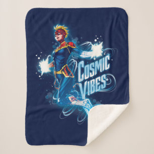 Avengers Captain Marvel Blue Cosmic Vibes Sherpa Blanket