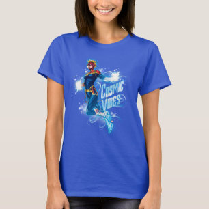 Avengers   Captain Marvel Blue Cosmic Vibes T-Shirt
