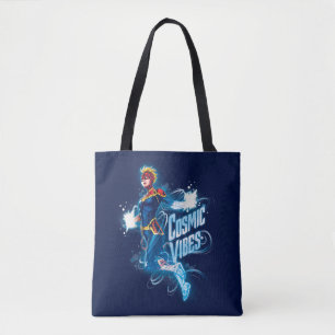 Avengers Captain Marvel Blue Cosmic Vibes Tote Bag
