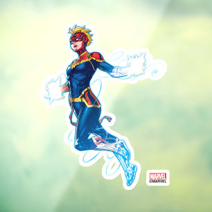 Avengers   Captain Marvel Blue Cosmic Vibes Window Cling