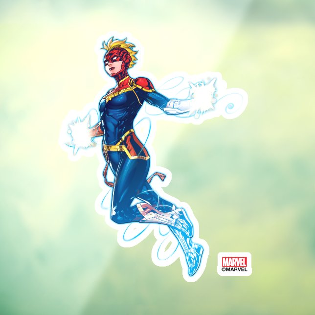 Avengers | Captain Marvel Blue Cosmic Vibes Window Cling (Sheet 3)