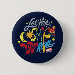Avengers Captain Marvel Cosmic Vibes Typography 2 Inch Round Button
