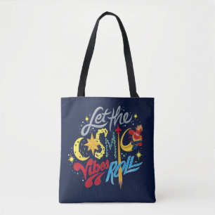 Avengers Captain Marvel Cosmic Vibes Typography Tote Bag