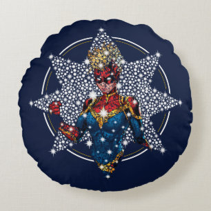 Avengers Captain Marvel Hala Starlight Round Pillow