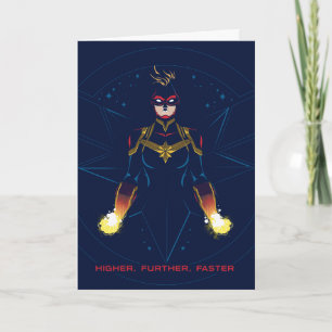 Avengers   Captain Marvel Reflected Light Line Art Card