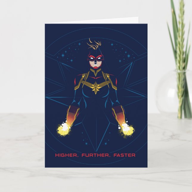 Avengers | Captain Marvel Reflected Light Line Art Card (Front)