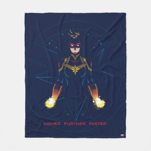 Avengers Captain Marvel Reflected Light Line Art Fleece Blanket