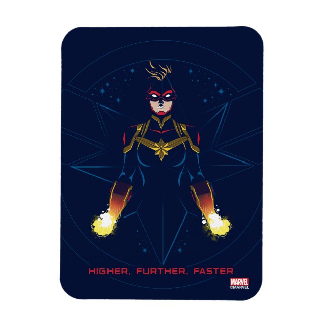 Avengers | Captain Marvel Reflected Light Line Art Magnet (Vertical)