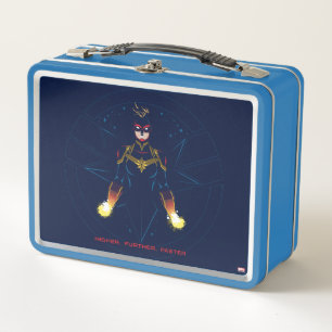 Avengers Captain Marvel Reflected Light Line Art Metal Lunch Box