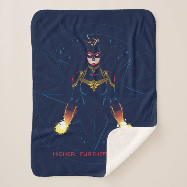Avengers | Captain Marvel Reflected Light Line Art Sherpa Blanket (Front)