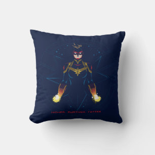 Avengers Captain Marvel Reflected Light Line Art Throw Pillow
